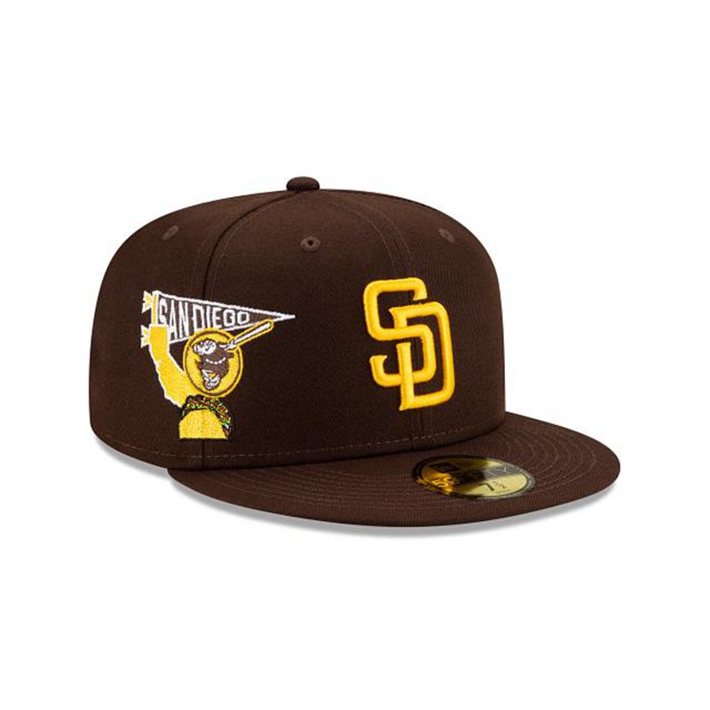 MLB San Diego Padres City Patch 59Fifty Fitted (QEC0345) - Brown New Era Caps